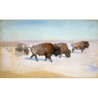 РЕПРОДУКЦИИ НА КАРТИНИ Емиграцията на бизоните (1896)